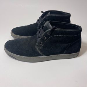 Johnston & Murphy McGuffey Suede Leather Lace Up Chukka Boots, Black, Size 10.5